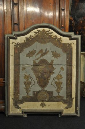 Lacquered and gilded wood panel, Piedmont 17th-18th century