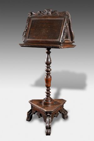Rare 17th-century walnut wood lectern.
