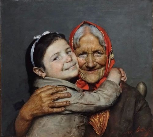 Gaetano Bellei (Modena,1857-1922)  “Cara nonna”
