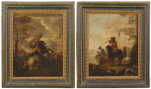 Paire de tableaux représentant des 