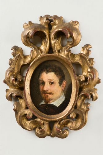 Mestre de Bolonha, século XVII, Retrato sobre cobre