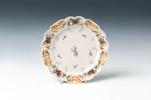 Sassuolo majolica plate, 18th century, Dallari Manufactory, Pietro Lei
