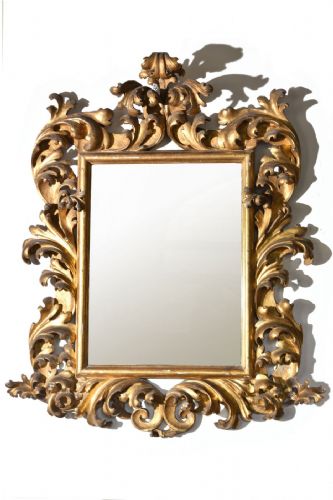 Elegant 17th-century Emilian cartouche mirror