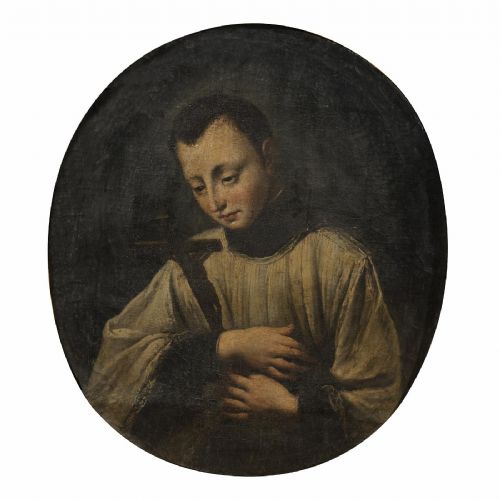 Eighteenth century Venetian master "St. Aloysius Gonzaga" Oil on canvas