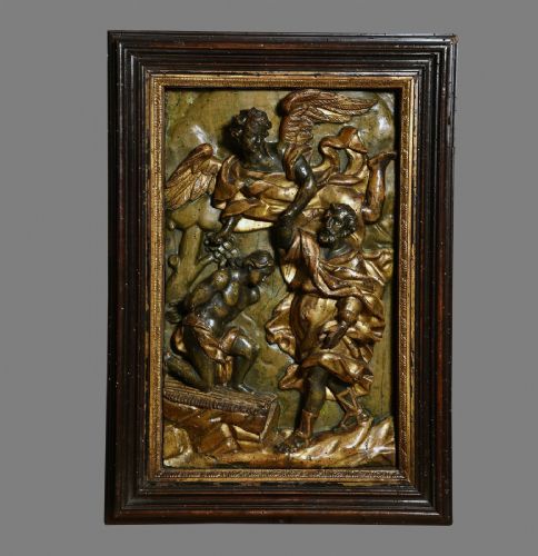 Abraham e Isaac. Altorrelieve del siglo XVI