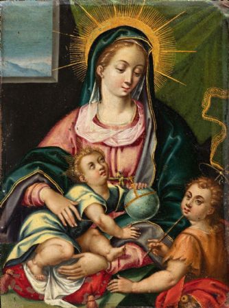 "The Madonna and Child with San Giovannino"
    