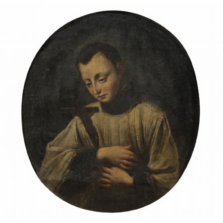 Dix-huitième siècle, maître vénitien "Saint-Louis de Gonzague" Huile sur toile