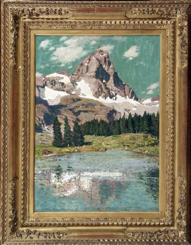 Cesare Maggi (1881-1961) Das Matterhorn von Lago Blu -1923
